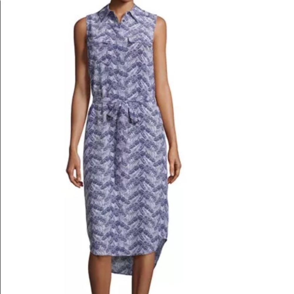 NWT Equipment Tegan Silk Midi Shirt Dress Sz: L